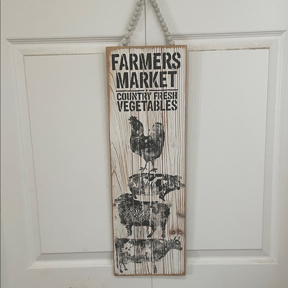 Farmers Market Rustic Barnwood Sign handmade 24 L x 8 w